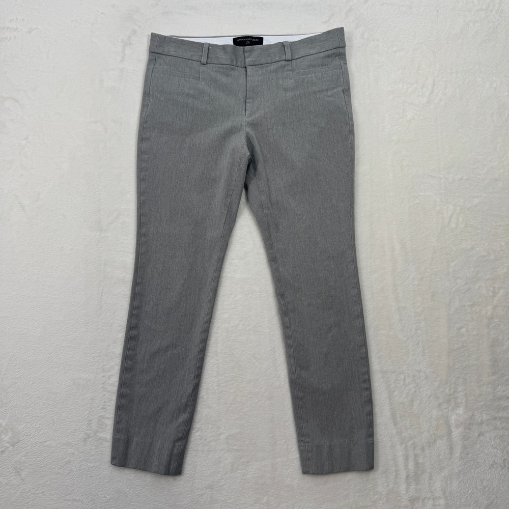 Banana Republic Pants Womens 4 Gray Sloan Slim Ankle Dress Trousers Stretch Mid